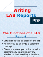 Functions & Structure of LAB Reports