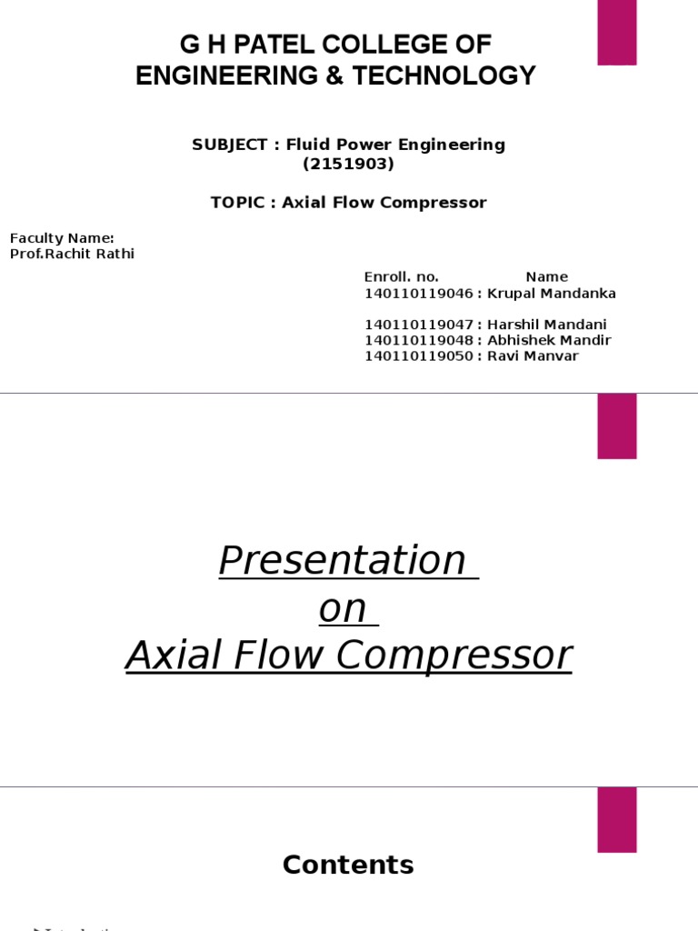 Overview of Axial Flow Compressors | PDF | Turbine | Turbomachinery