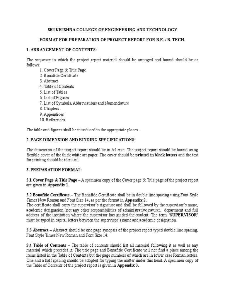 Project Report Preparation Guidelines | PDF | Times New Roman | Typefaces