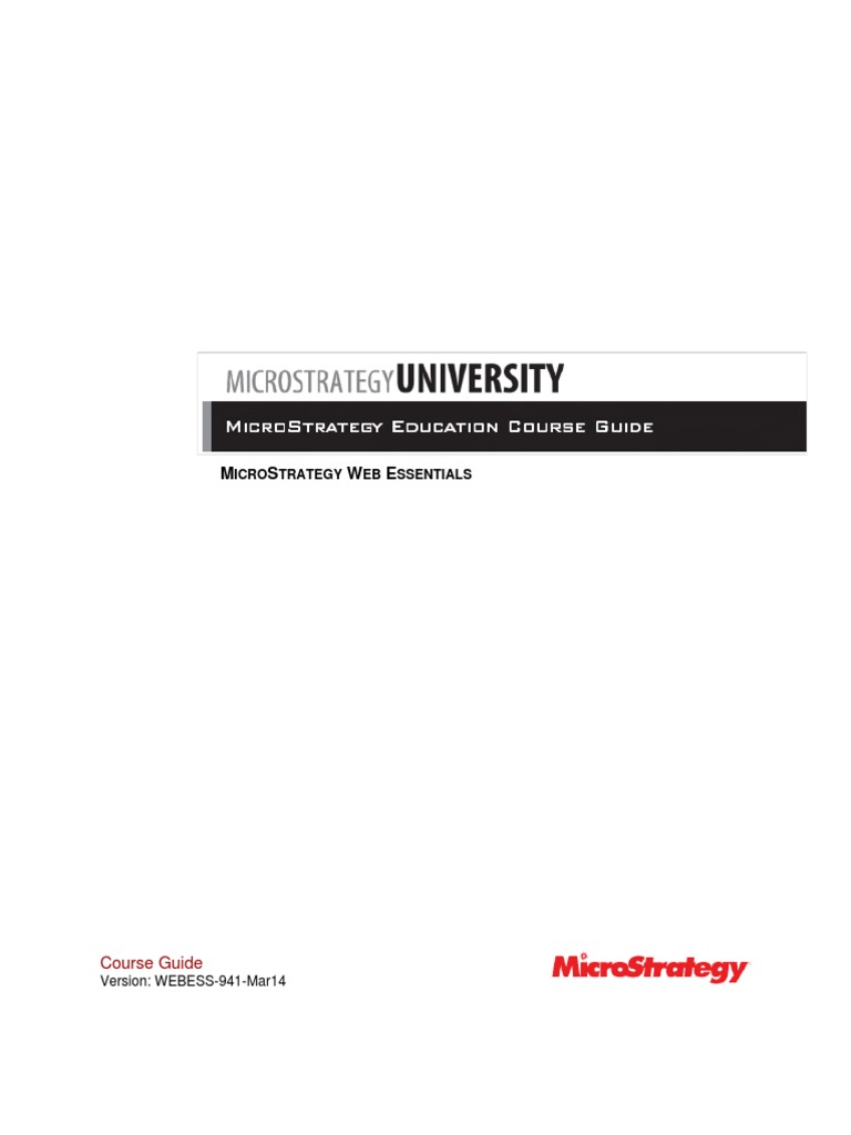 MicroStrategy Web Essentials | PDF | Business Intelligence | Analytics