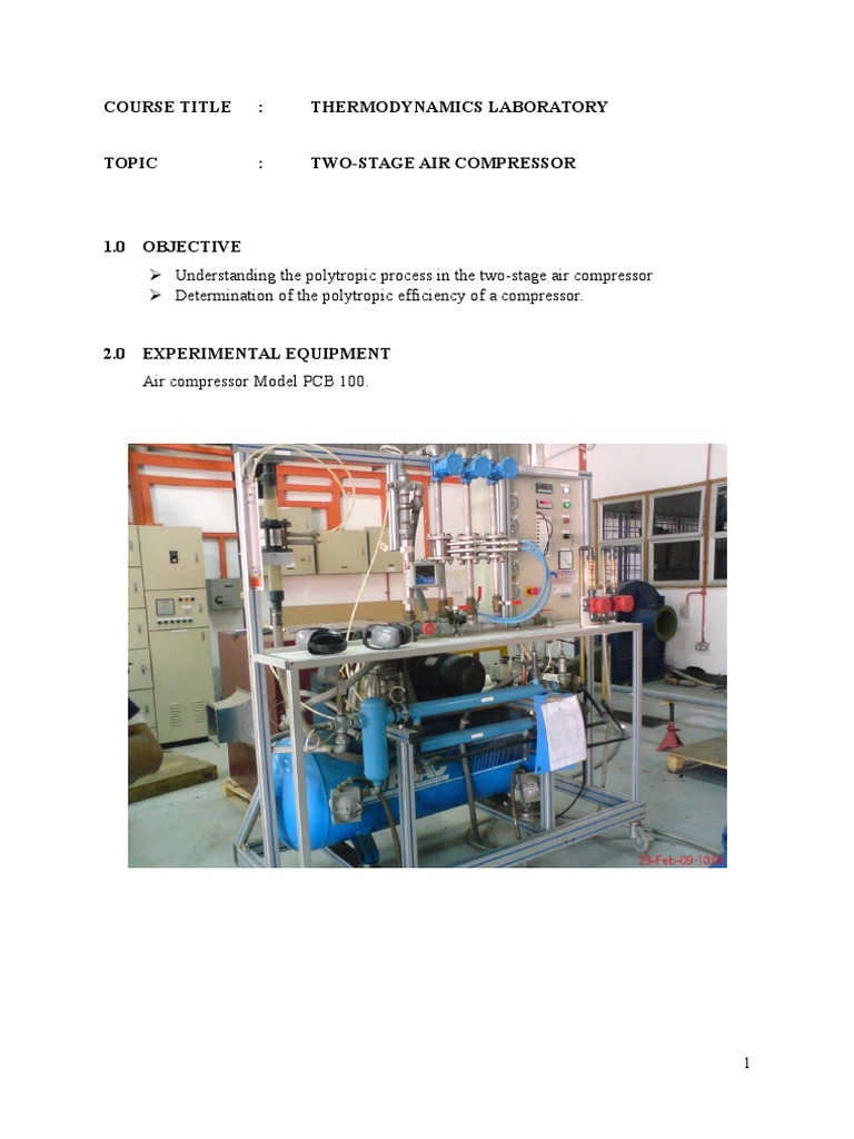 Two-Stage Air Compressor | Download Free PDF | Gas Compressor | Heat