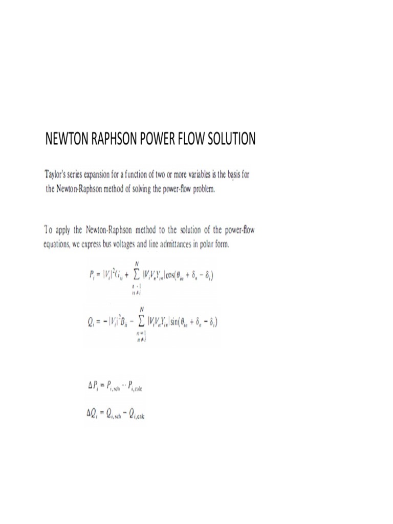Newton Raphson Power Flow Method | PDF