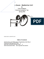 Badminton Unit Plan