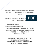 Alegerile Preşedintelui Republicii Moldova Din 30 Octombrie Şi 13 Noiembrie 2016