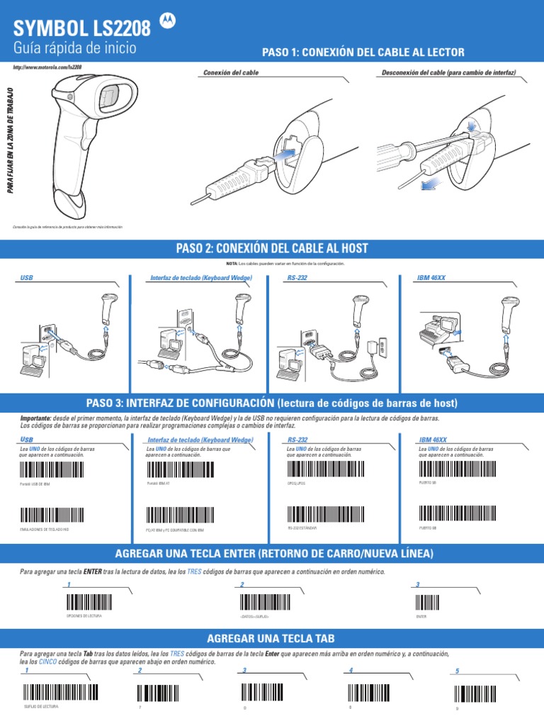 Como Configurar Un Lector De Codigo De Barras Symbol Ls2208 Descargar
