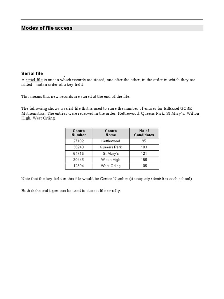 File Access Methods Explained | PDF | Database Index | Disk Storage