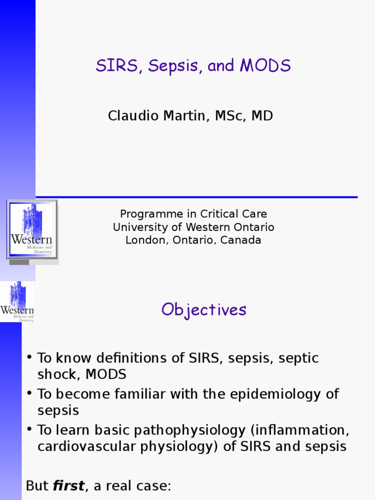 Sirs Sepsis and Mods DR Martin | PDF | Sepsis | Shock (Circulatory)