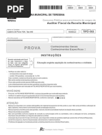 Fcc 2016 Prefeitura de Teresina Pi Auditor Fiscal Da Receita Municipal Prova