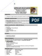 CV For The Post of Computer Operator PDF