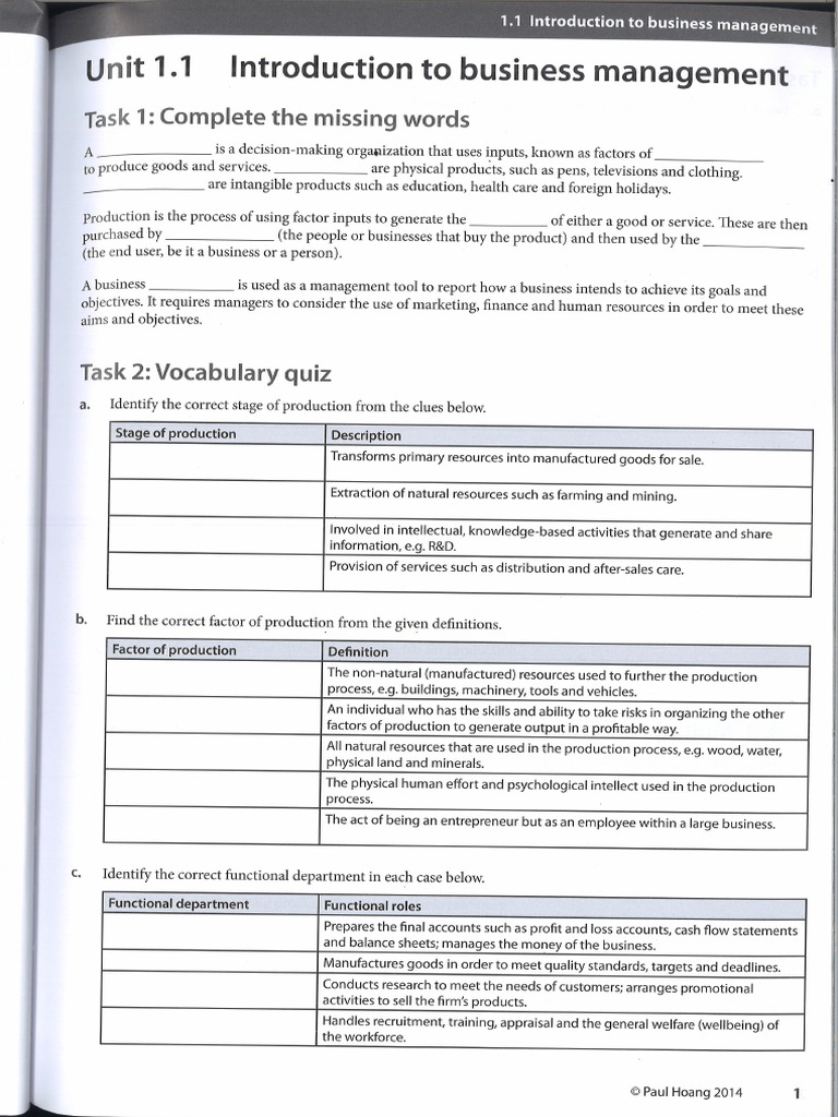 Unit 1 Business Organization and Environment Work Book | PDF