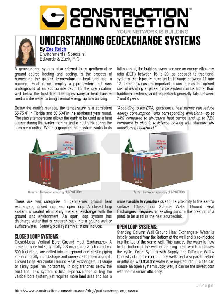 Geoexchange Systems Explained: Benefits & Types | PDF | Heat Pump ...