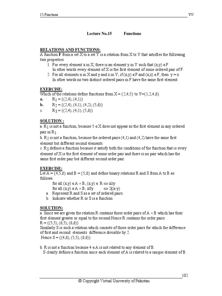 Lecture 15 16 PDF | PDF | Function (Mathematics) | Mathematical Concepts