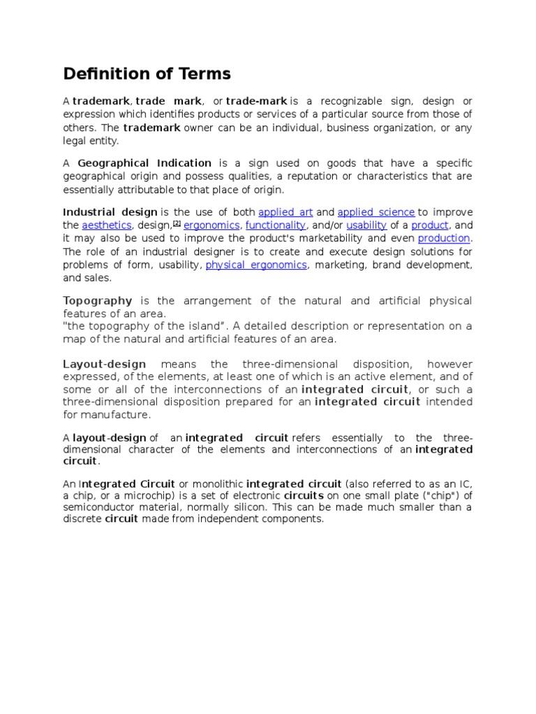 Definition of Terms Topography Is The Arrangement of The Natural and