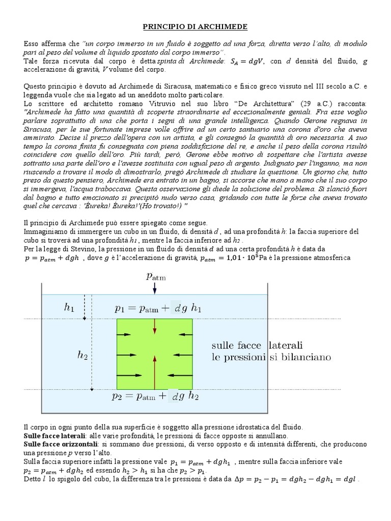 Spinta Di Archimede Esercizi Svolti Pdf