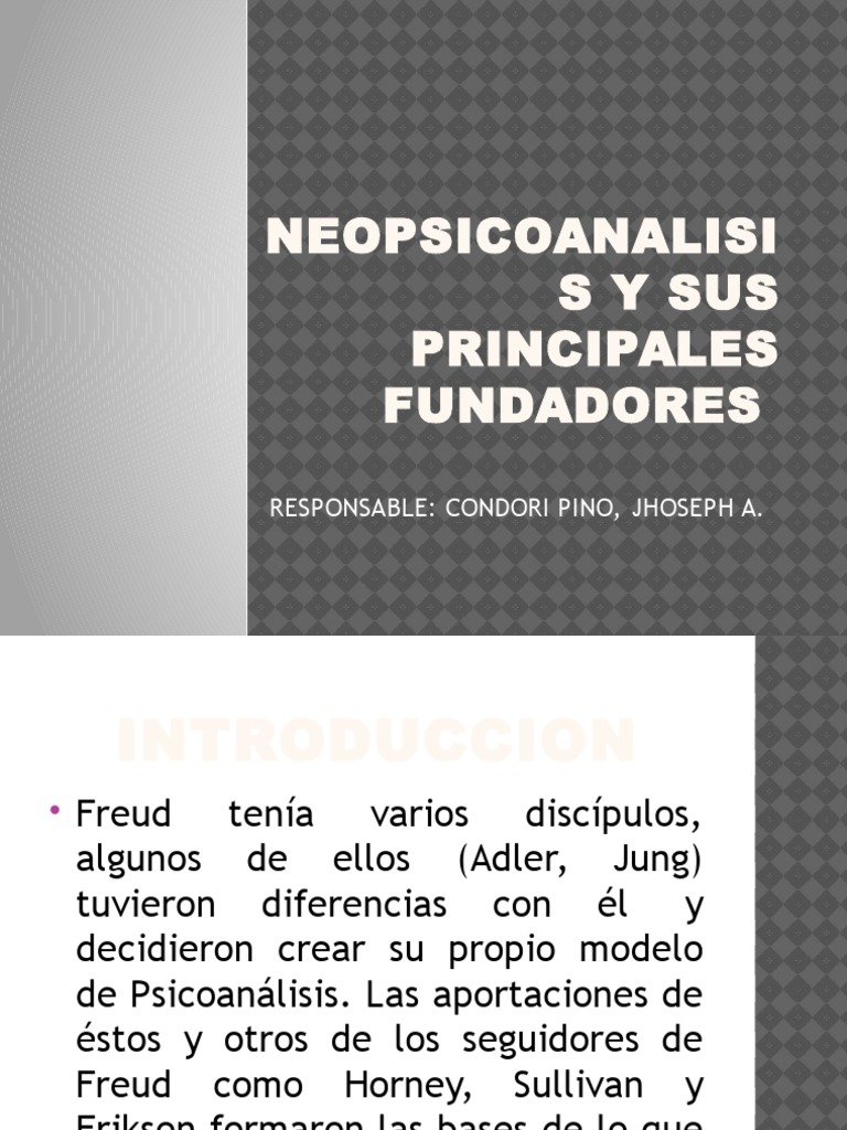 Neopsicoanalisis y Sus Principales Fundadores | PDF | Psicoanálisis ...