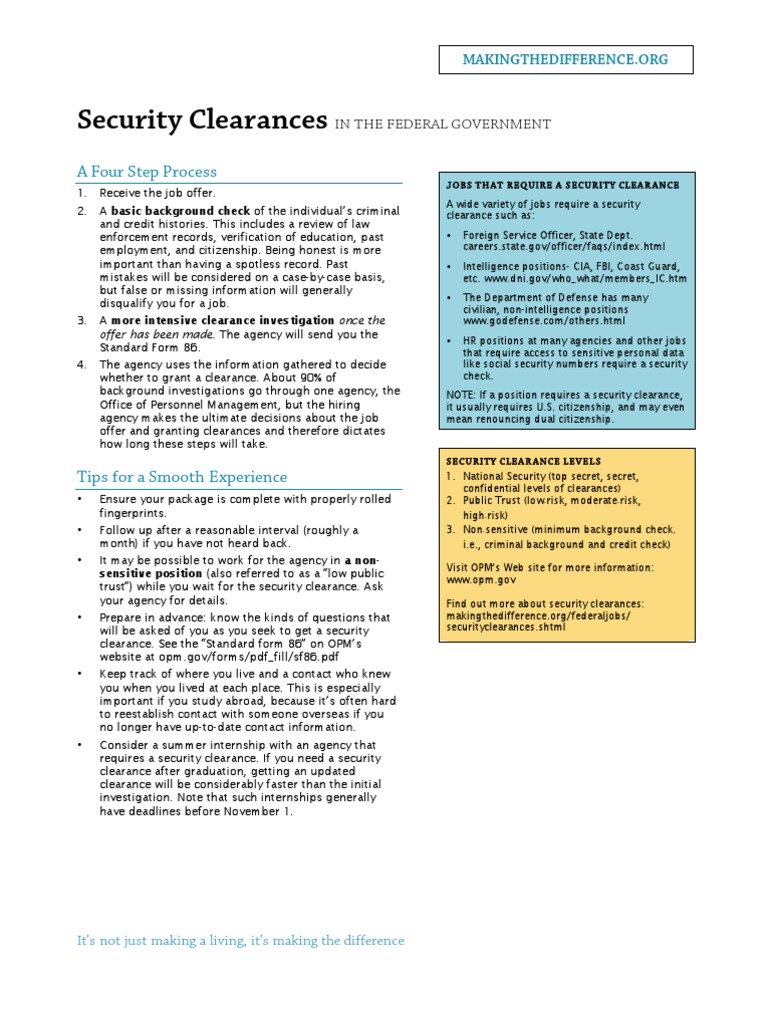 Security Clearances | PDF | Security Clearance | Public Sphere