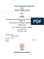 Ratio Analysis AT Gkbi: Summer Training Report ON