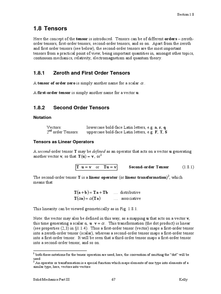 Understanding Tensors in Solid Mechanics | PDF | Rotation Around A ...