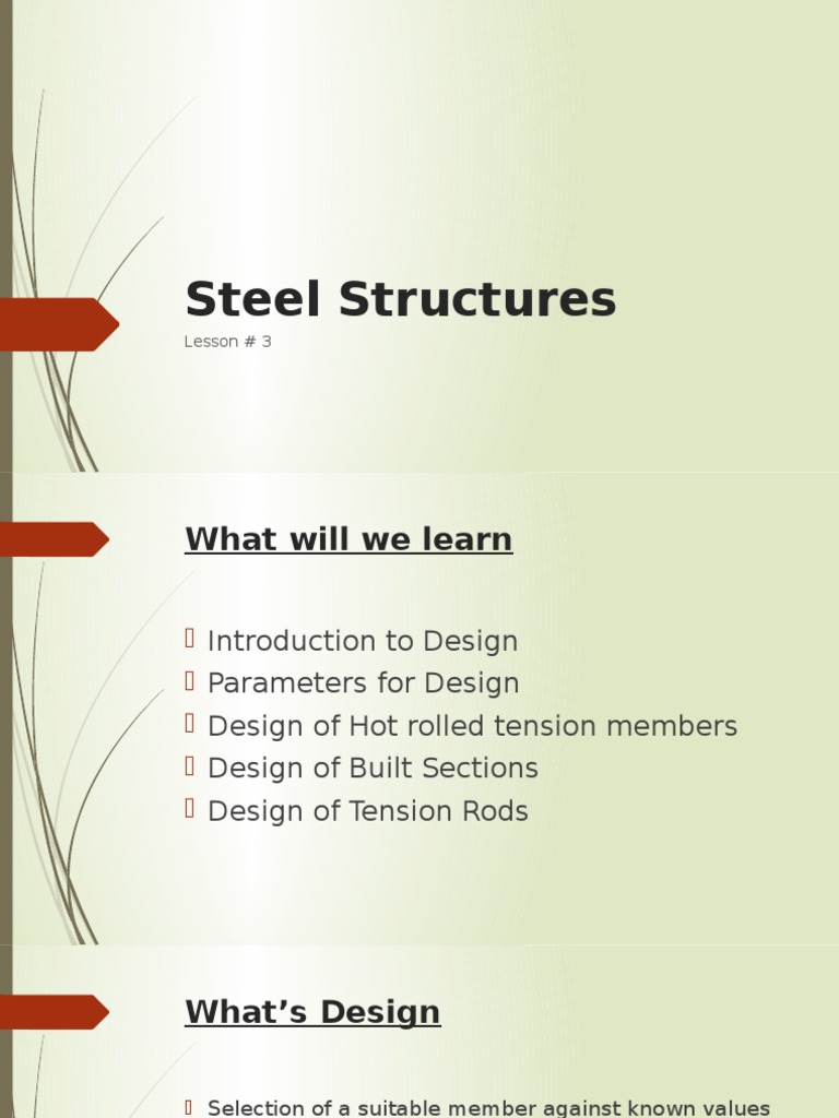 Steel Structures: Lesson # 3 | PDF | Computers | Technology & Engineering