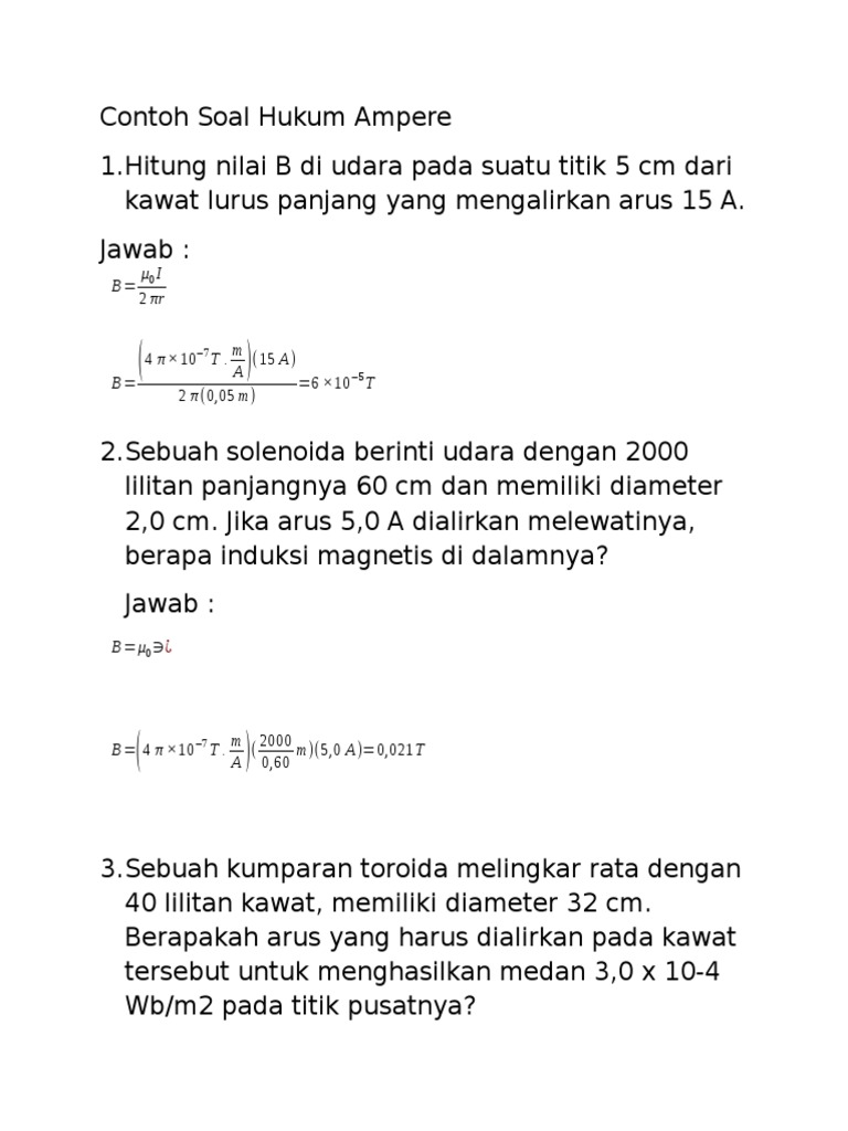 Contoh Soal Hukum Ampere