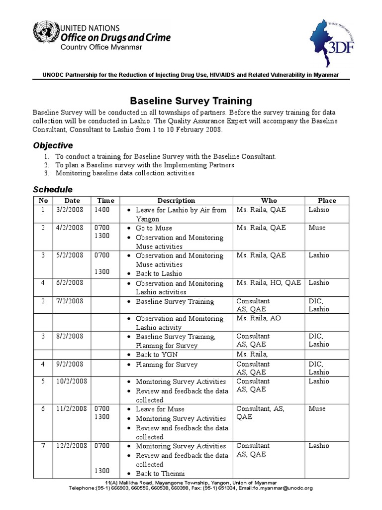 Baseline Training Schedule | PDF | Business