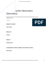 Student Teacher Observation Secondary Pdfaaron Sparks