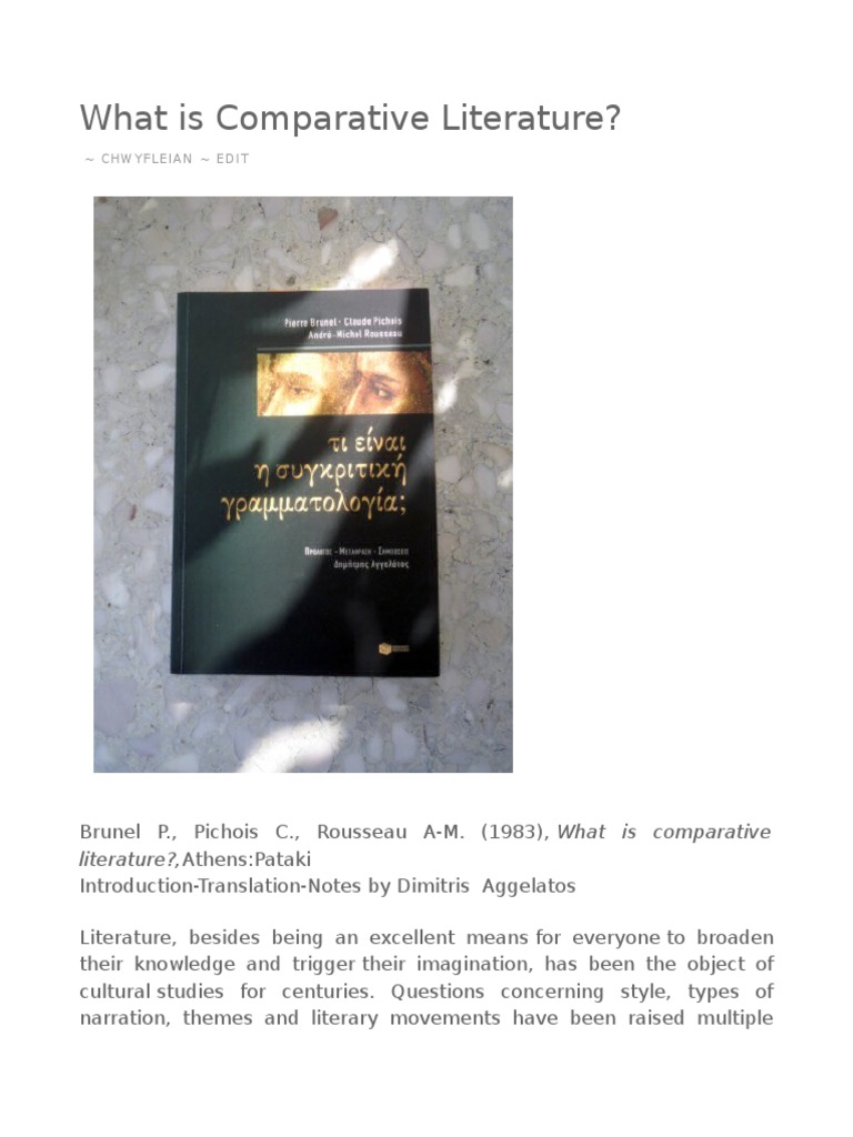Understanding Comparative Literature | PDF | Translations | Epistemology