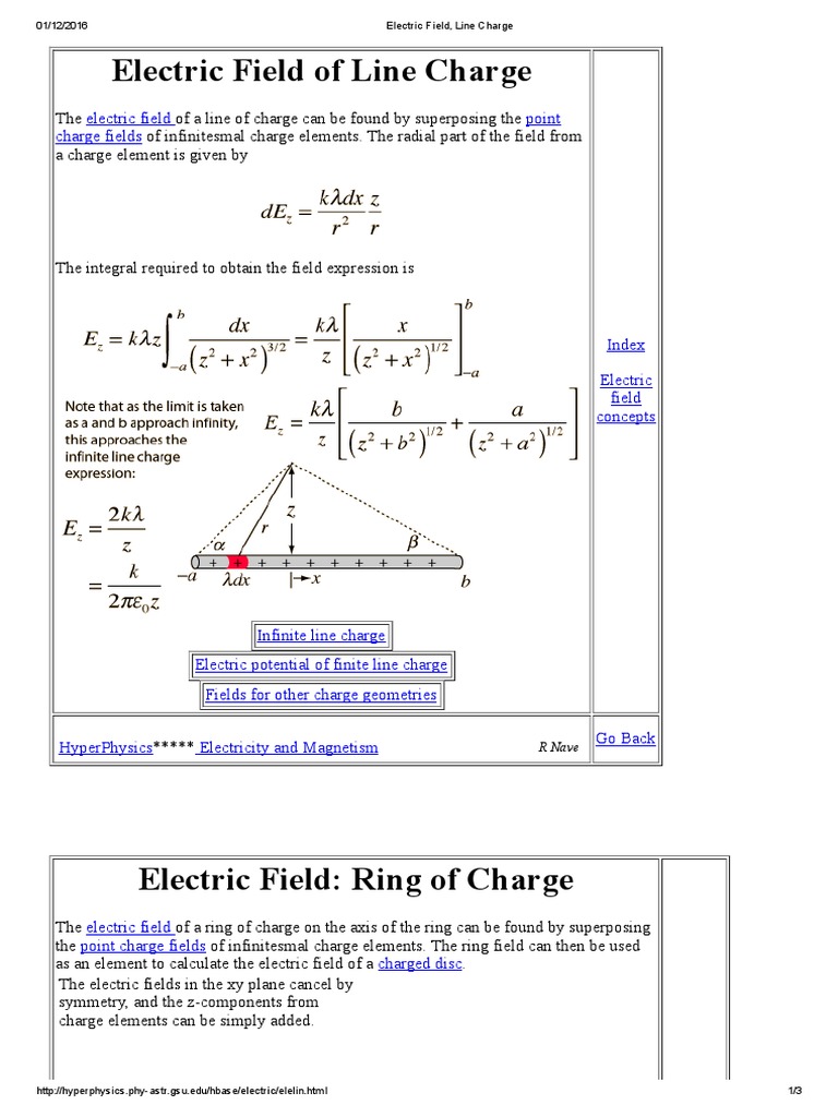 Electric Field of Line Charge Explained | PDF | Electric Field | Field ...