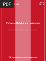 2013 JILPT Seminar On Workplace Bullying and Harassment