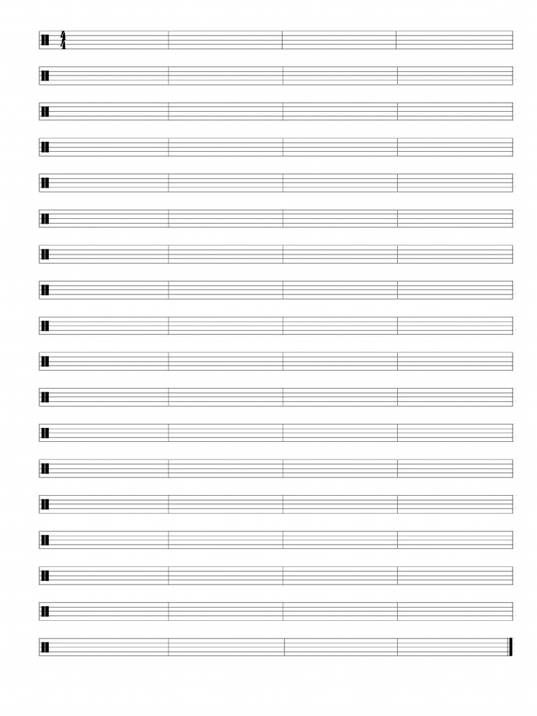 Blank Drum Sheet Music Entertainment General