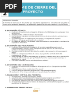 Acta de Cierre de Proyecto Ejemplo | PDF | Business | Informática y ...