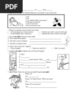 Atividade de Inglês Do 2º Ano (My Family) | PDF