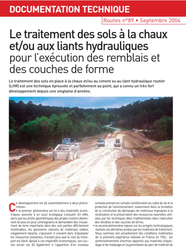 Traitement des sols à la chaux et liants | PDF | Chaux | Ciment
