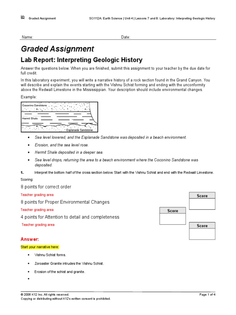 Lab 4 07 Geologic History PDF Rock (Geology) Geology