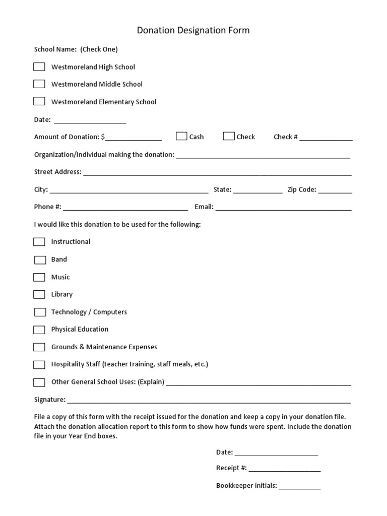 Donation Designation Form | PDF | Law