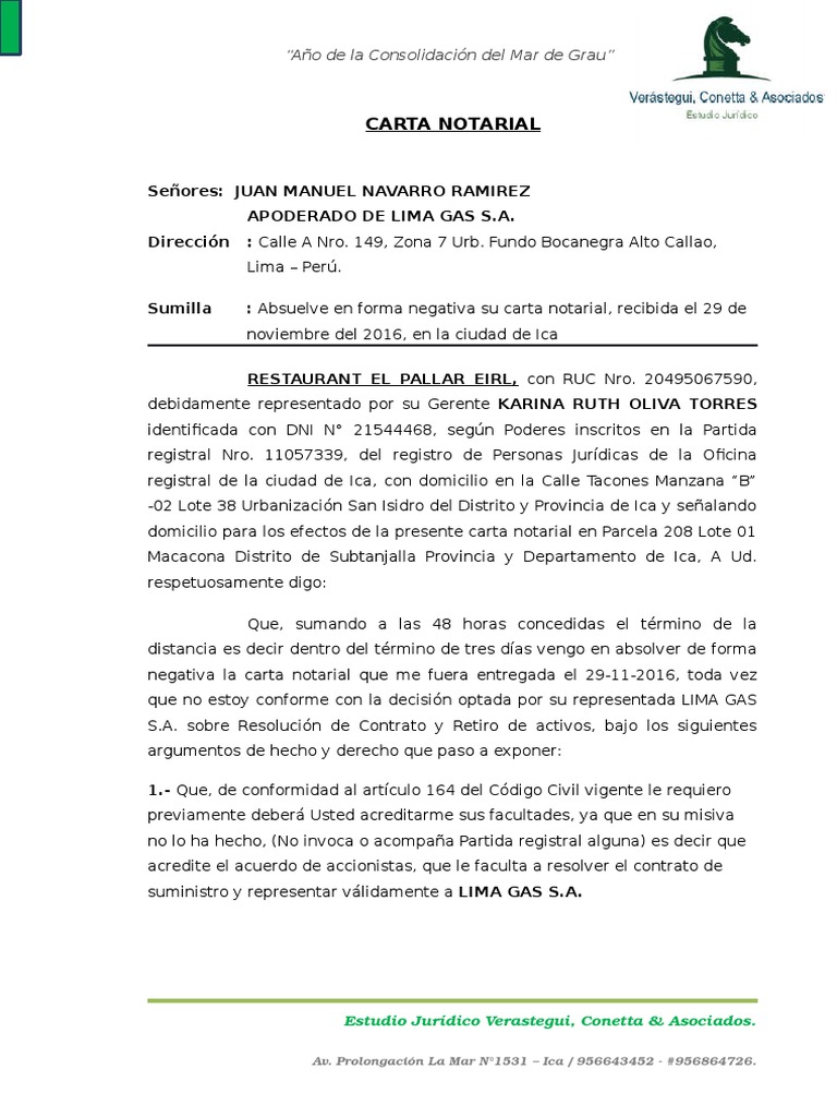 Modelo de Carta Notarial  PDF