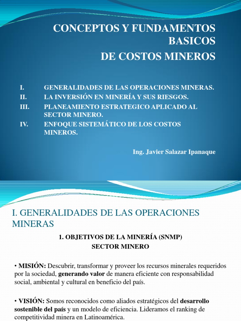 Costos y Fundamentos en Minería | PDF | Cadena de valor | Minería