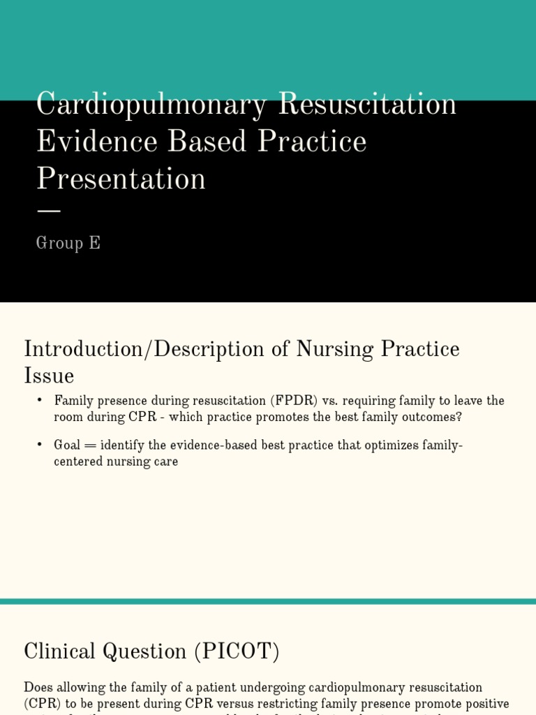 Ebp Presentation PDF Evidence Based Practice Cardiopulmonary