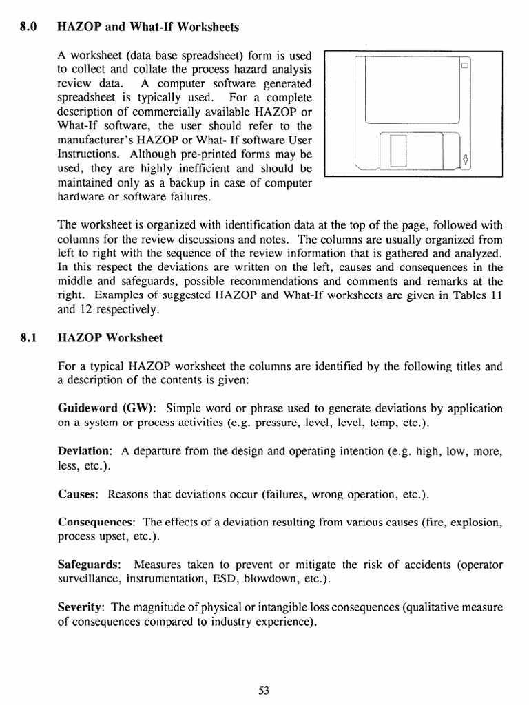 8 HAZOP and What if Worksheets | Risk | Spreadsheet