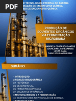 Produção de Solventes Orgânicos - Fermentação Microbiana