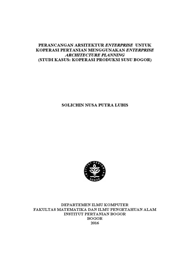 Skripsi Arsitektur Enterprise Ide Judul Skripsi Universitas