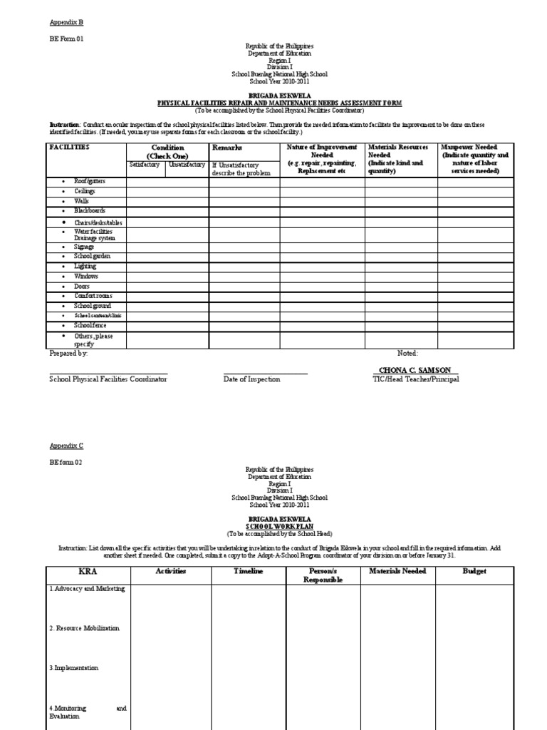 Brigada Eskwela 2025 Forms and Guidelines | PDF | Volunteering | Teachers