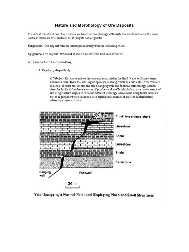Nature and Types of Ore Deposits | PDF | Rock (Geology) | Sedimentary Rock
