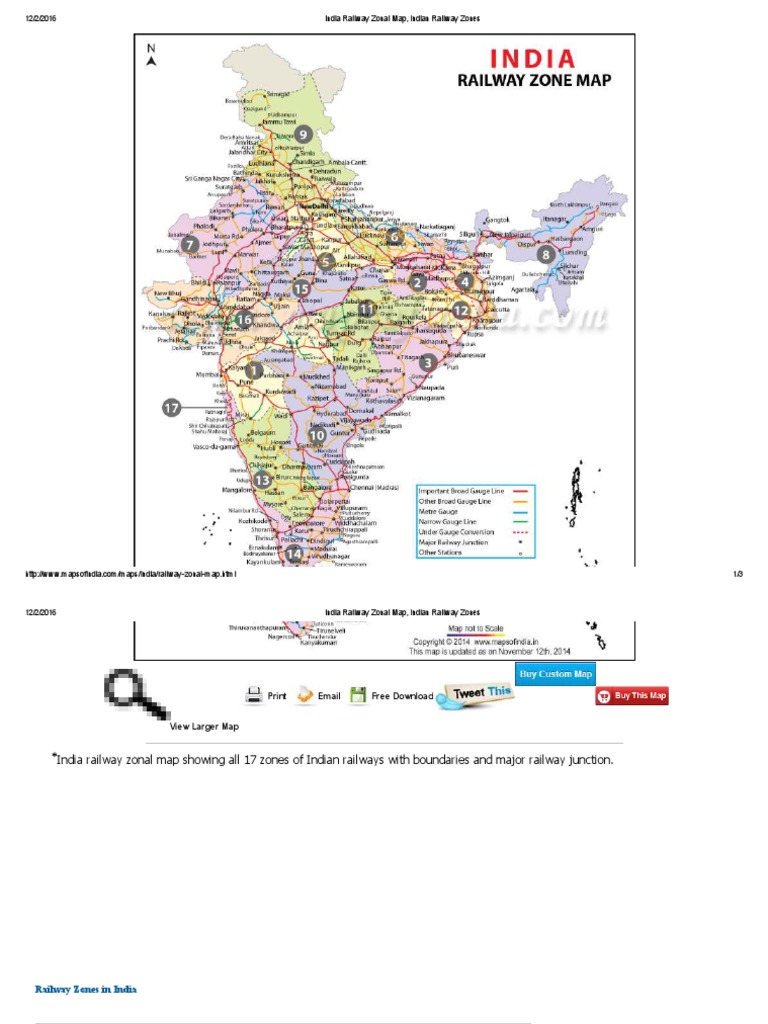 Railway Map Of India Pdf India Railway Zonal Map, Indian Railway Zones | Pdf | Rail Transport |  Railway Companies