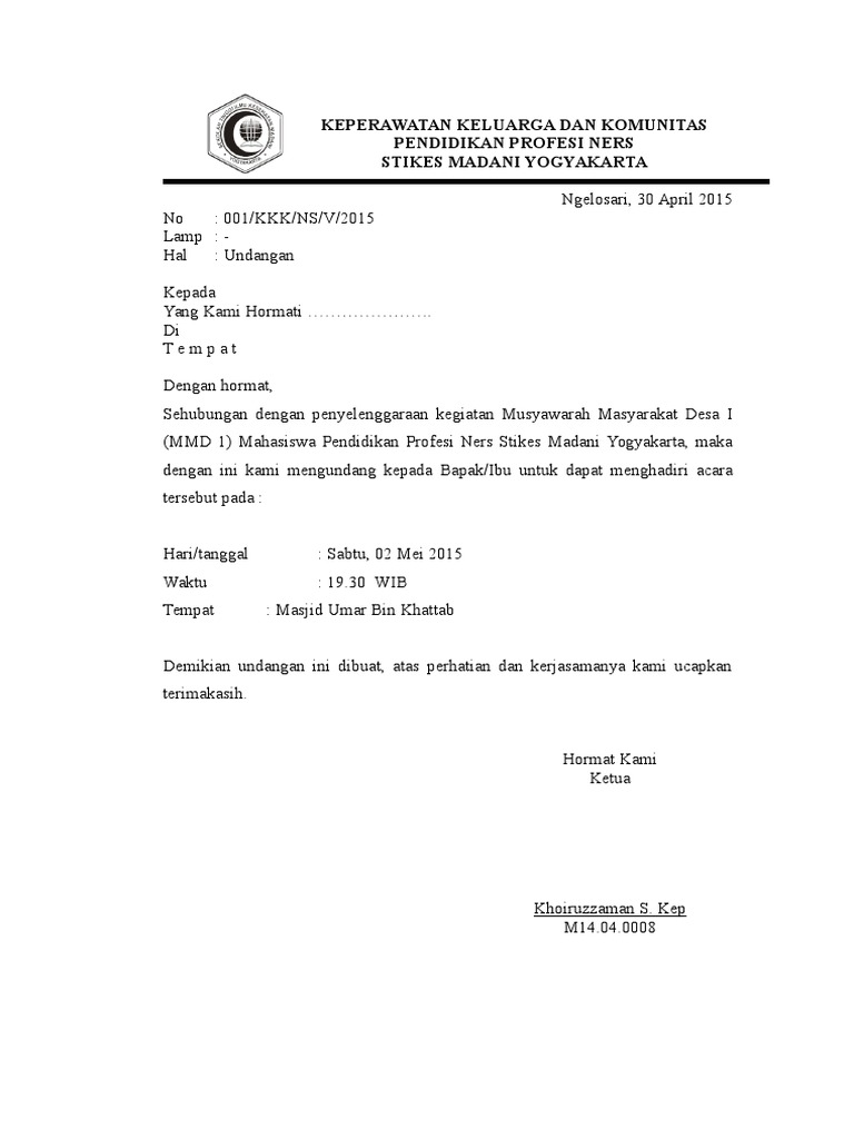 Surat Undangan Mmd I