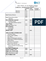 Mba629 Fcma Cost Sheet Format