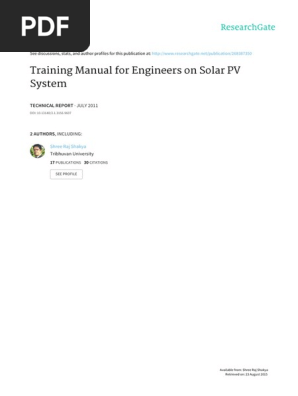 Training Manual For Engineers On Solar Pv System Ac Power