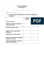 Newscast Marking Rubric