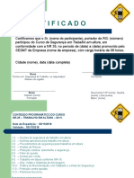 Certificado de Treinamento de NR 35