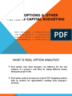 Real Options & Other Topics in Capital Budgeting